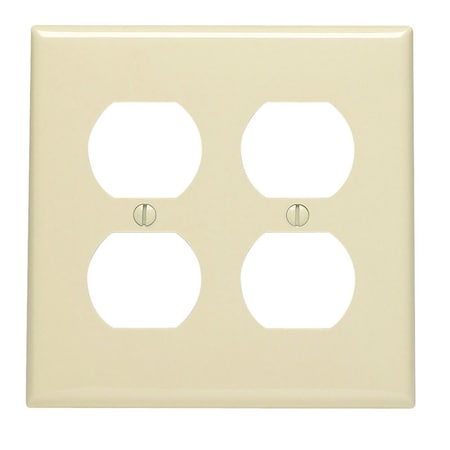 Leviton Leviton Ivory 2 gang Nylon Duplex Wall Plate 1 pk 80716-00I